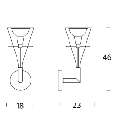 Fontana Arte Flûte Wandleuchte