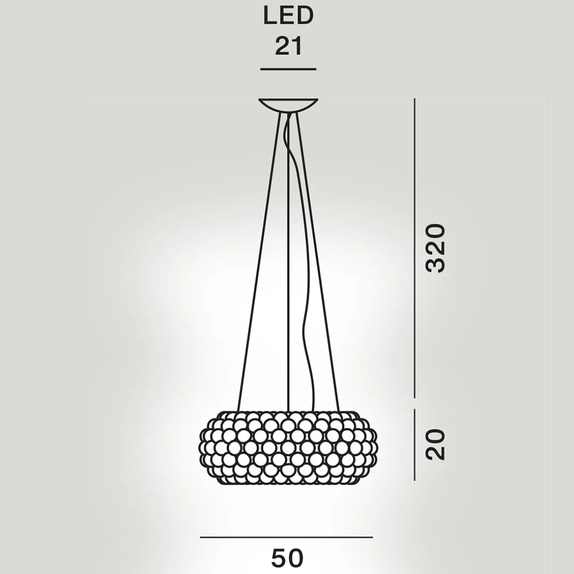 Foscarini Caboche Plus Media MyLight LED Sospensione