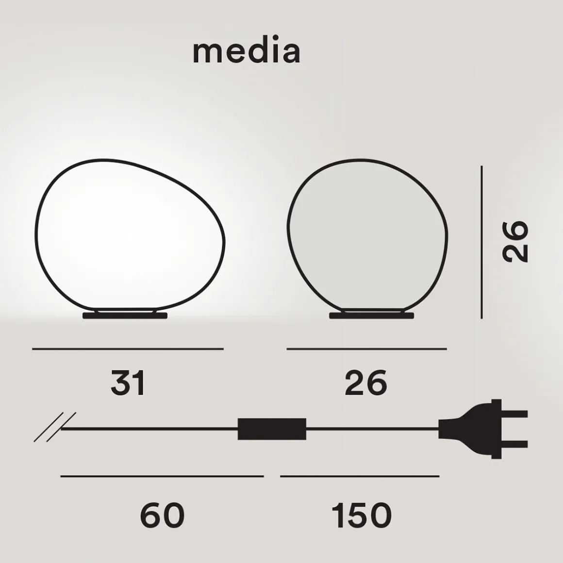 Foscarini Gregg Media Tavolo, mit Dimmer