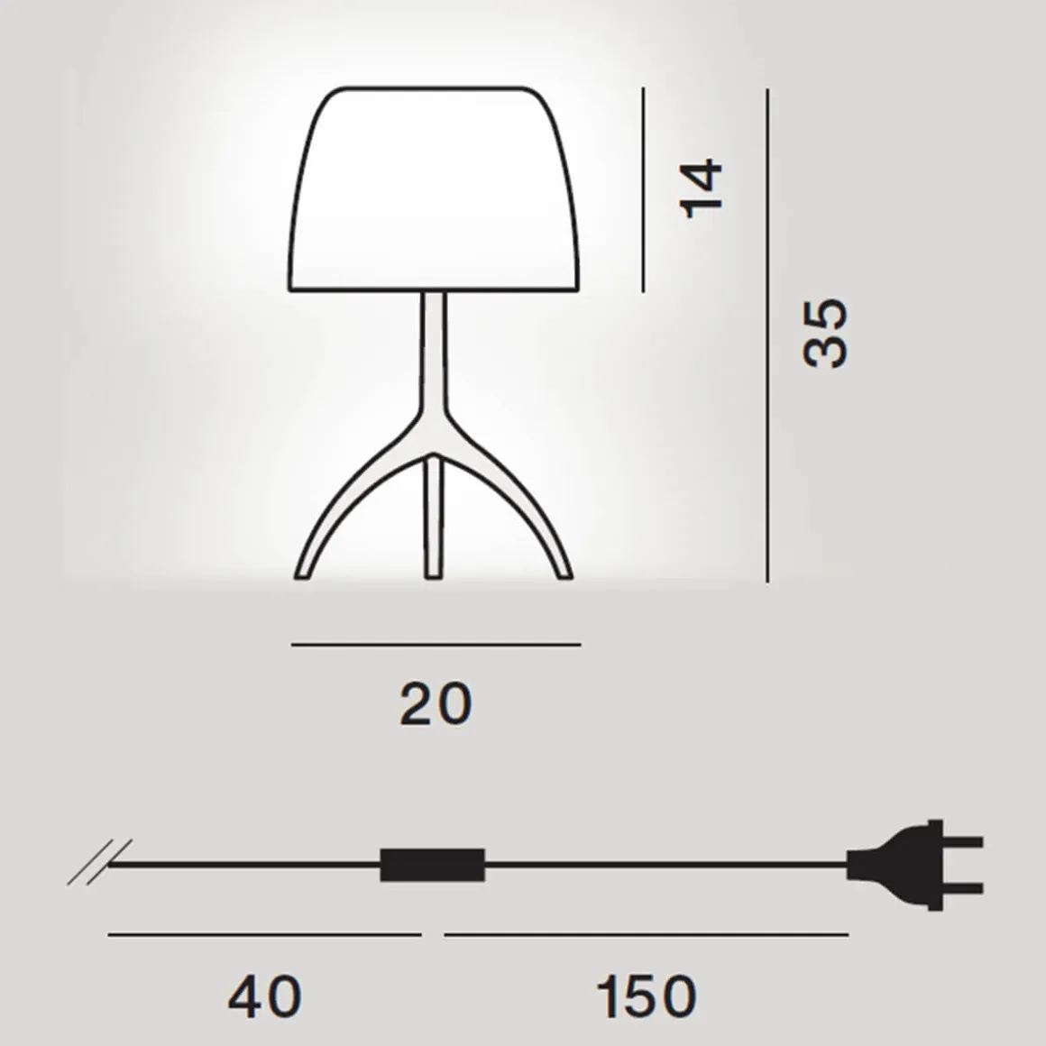 Foscarini Lumiere Nuances Piccola Tavolo, mit Dimmer