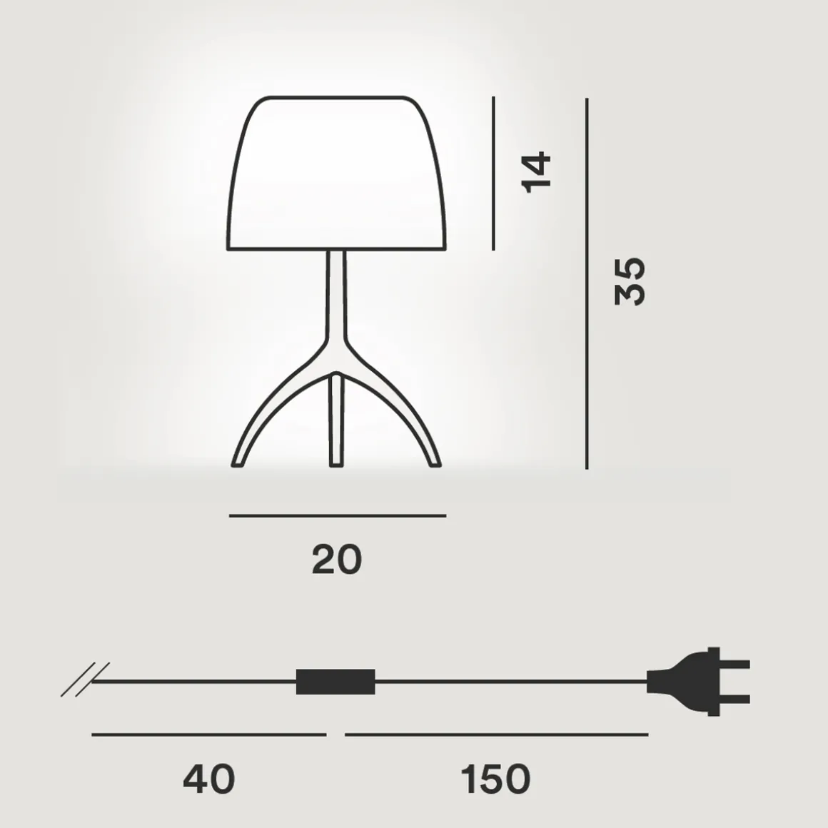 Foscarini Lumiere Piccola Tavolo, mit Dimmer