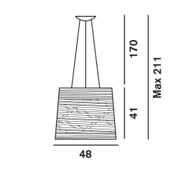 Foscarini Tress Grande LED Sospensione, Pendellänge: 170 cm, Rückläufer