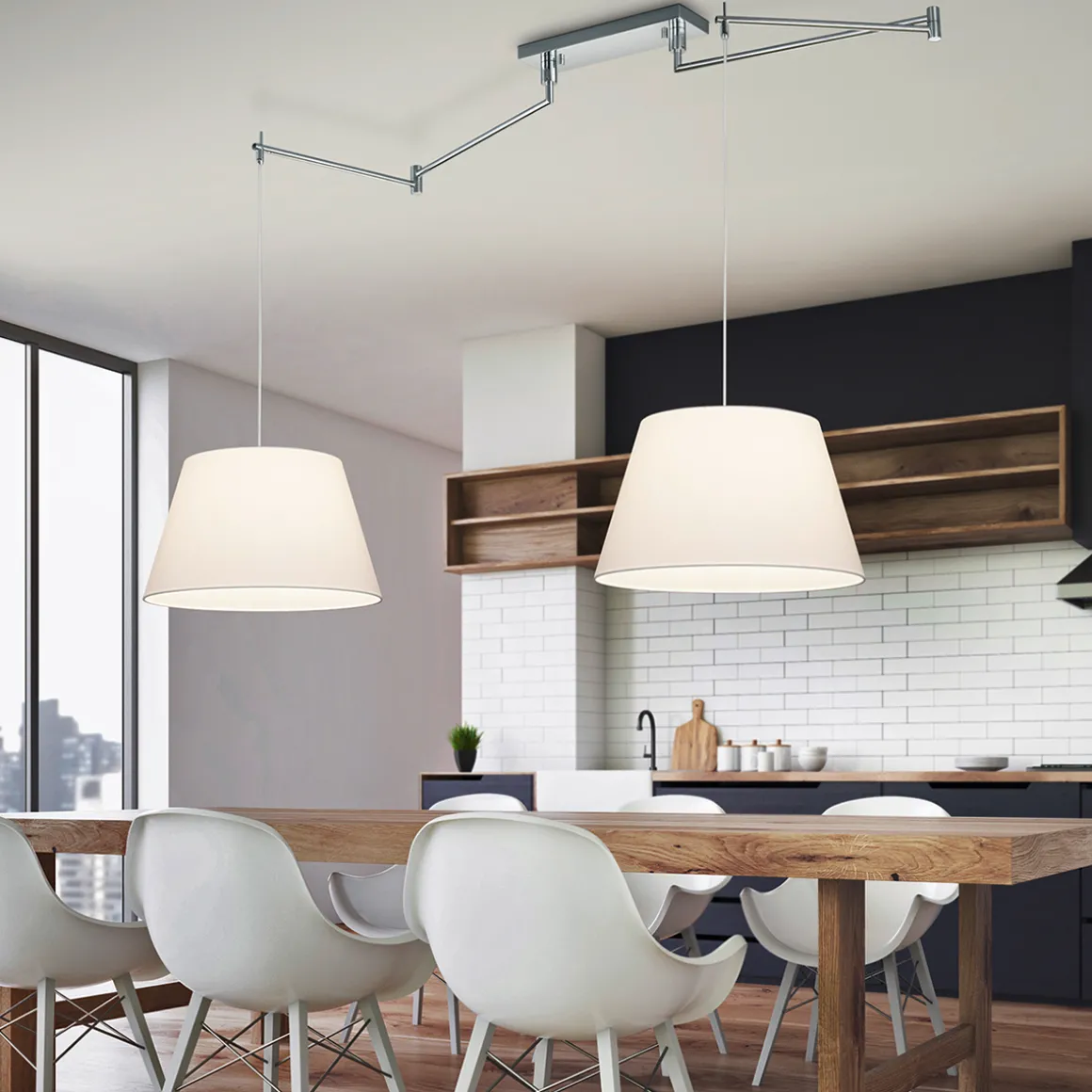 Helestra Certo Pendelleuchte, 2-flg., konisch