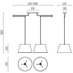 Helestra Certo Pendelleuchte, 2-flg., konisch