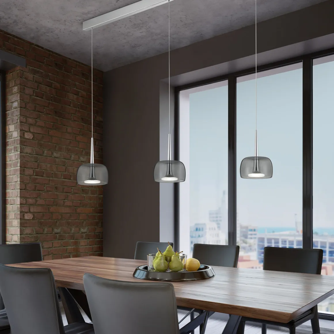 Helestra Flute LED Pendelleuchte, 3-flg., mit Casambi-Modul