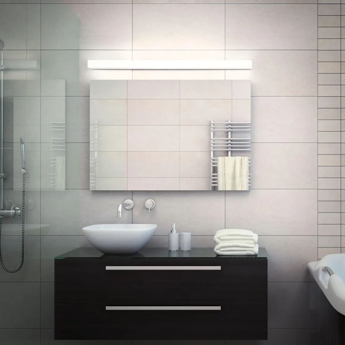 Helestra Lado LED Wand- / Spiegelleuchte, Chrom