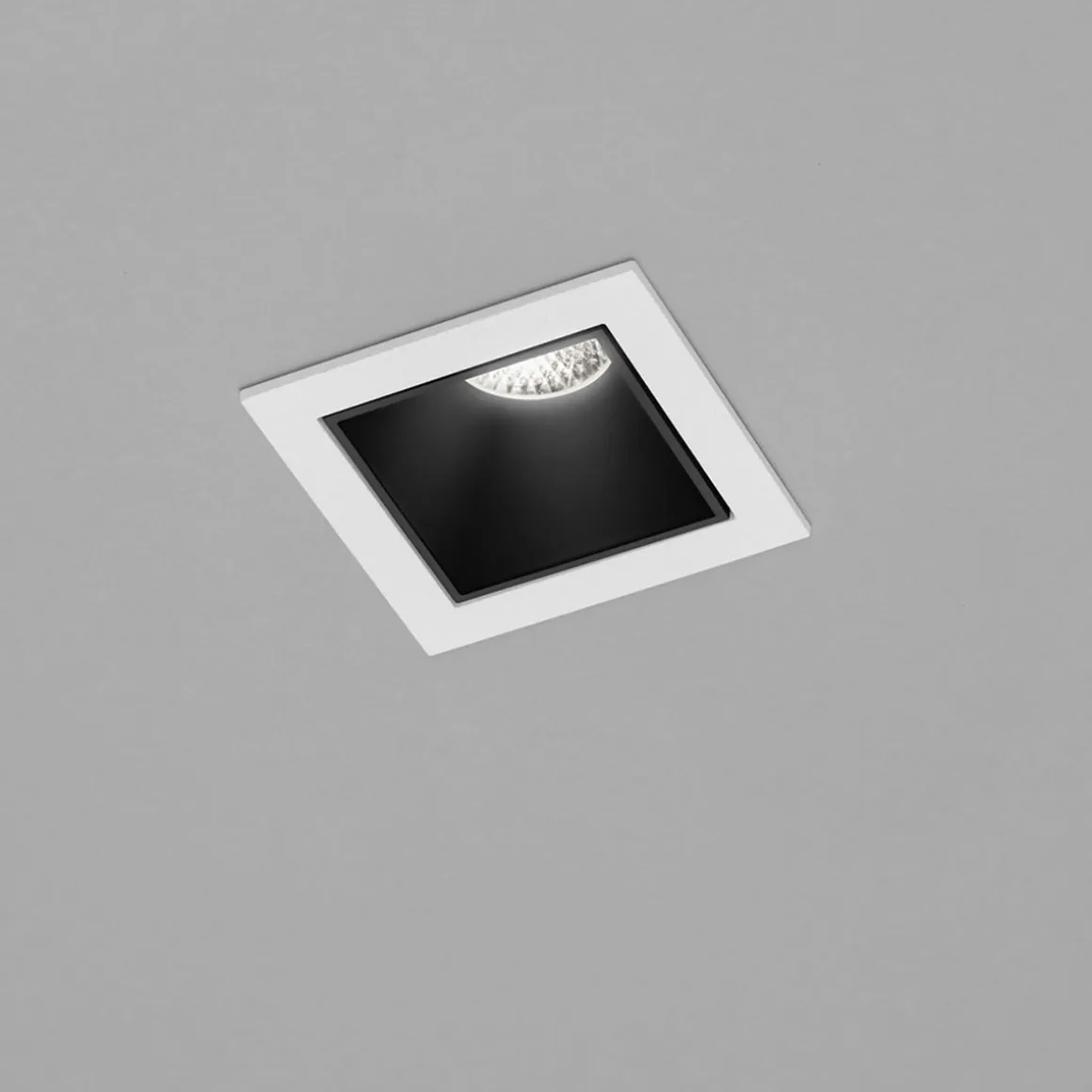 Helestra Pic LED Deckeneinbaustrahler, eckig, weiß - schwarz