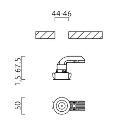 Helestra Pic LED Deckeneinbaustrahler, rund, weiß - schwarz
