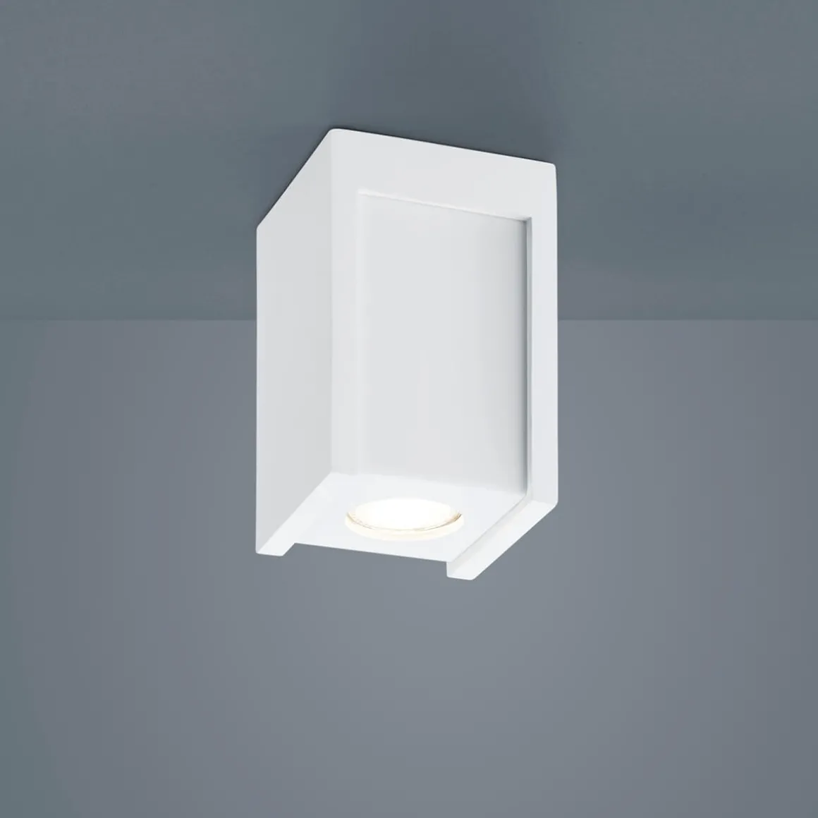 Helestra Pont Deckenleuchte aus Gips, 10 x 10 cm