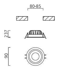 Helestra Sid LED Deckeneinbaustrahler