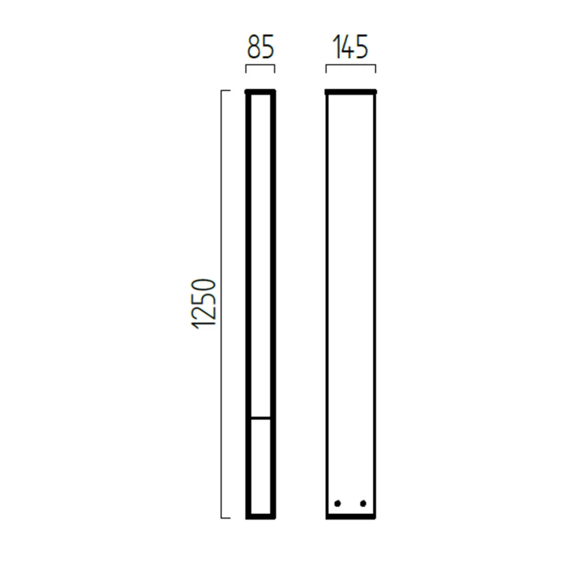 Helestra Tendo LED Pollerleuchte, Höhe: 125 cm