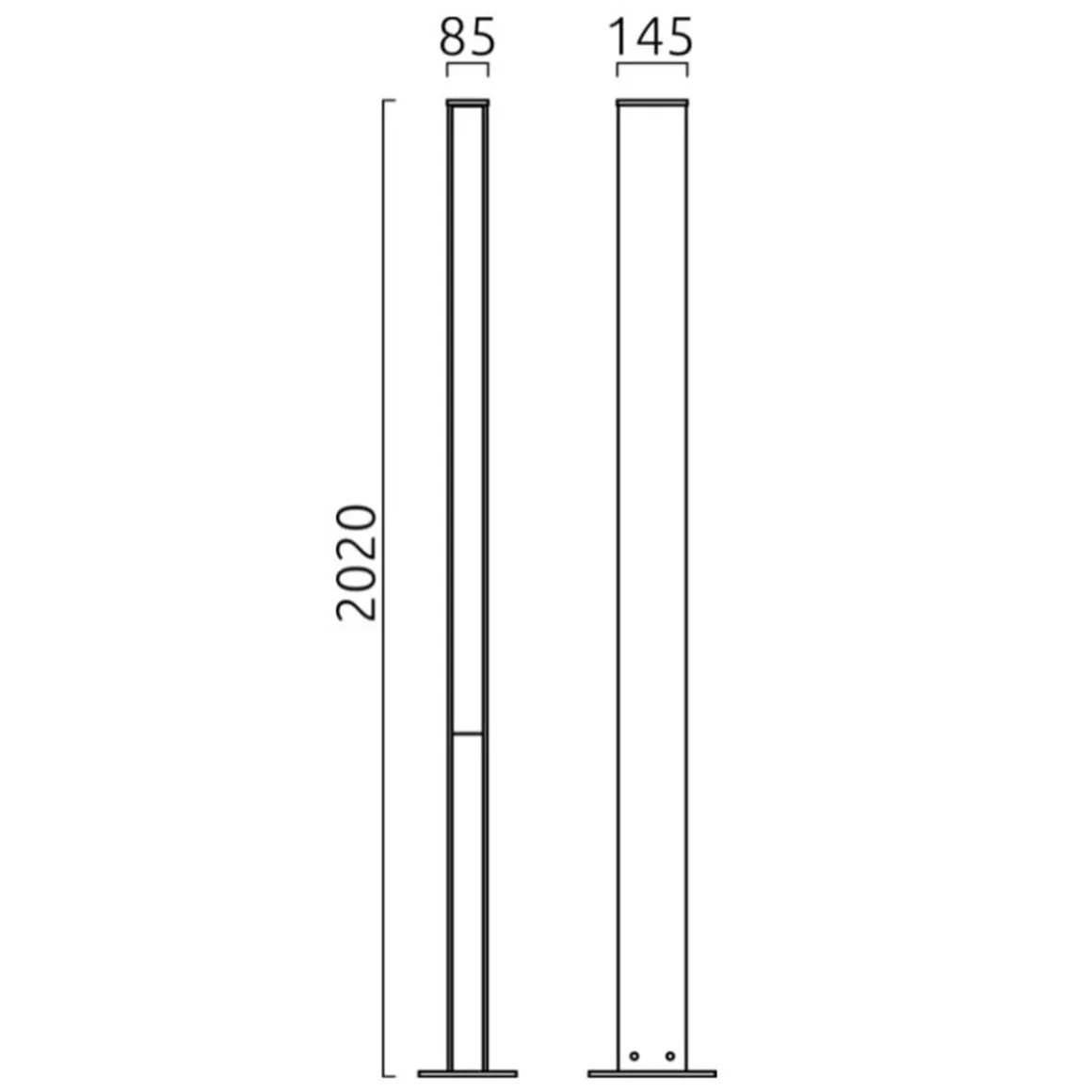 Helestra Tendo LED Pollerleuchte, Höhe: 202 cm