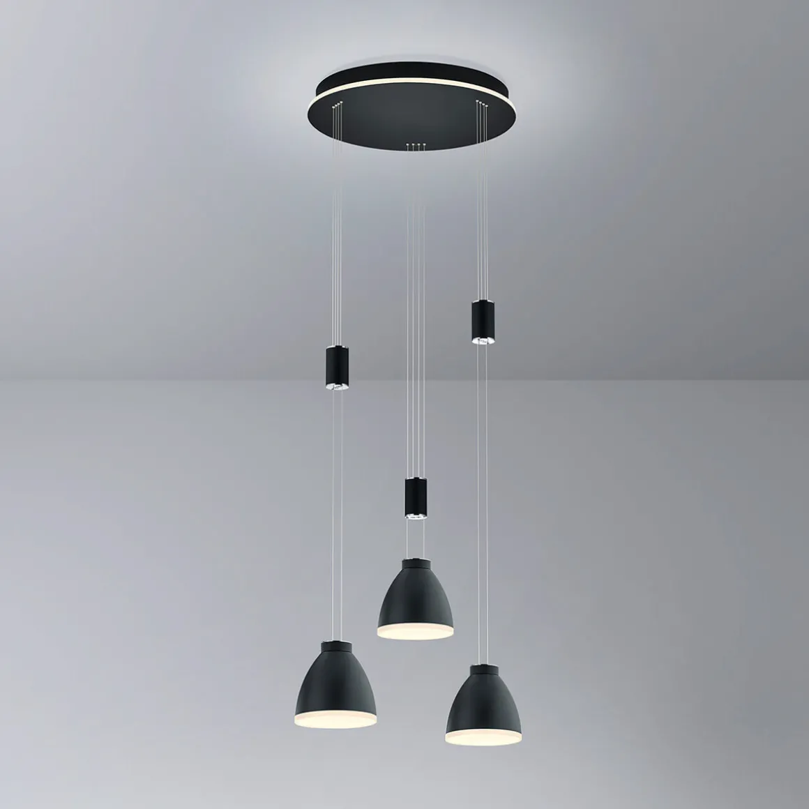 HELL Leni LED Pendelleuchte, 3-flg., mit Rondell