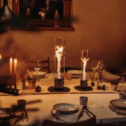 Höfats Spin 900 Tischfeuer & Windlicht, inkl. Bioethanol Flüssig-Brennstoff