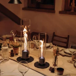 Höfats Spin 900 Tischfeuer & Windlicht, inkl. Bioethanol Flüssig-Brennstoff