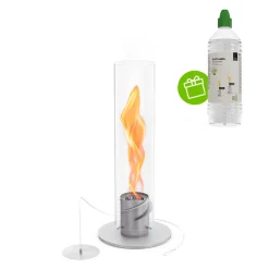 Höfats Spin 900 Tischfeuer & Windlicht, inkl. Bioethanol Flüssig-Brennstoff