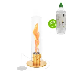 Höfats Spin 900 Tischfeuer & Windlicht, inkl. Bioethanol Flüssig-Brennstoff