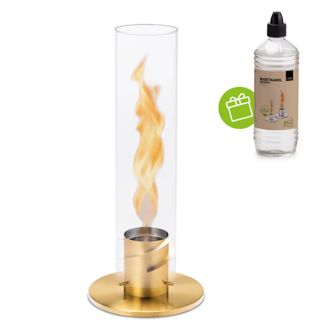Höfats Spin 120 Tischfeuer & Windlicht, inkl. Bioethanol Brenngel