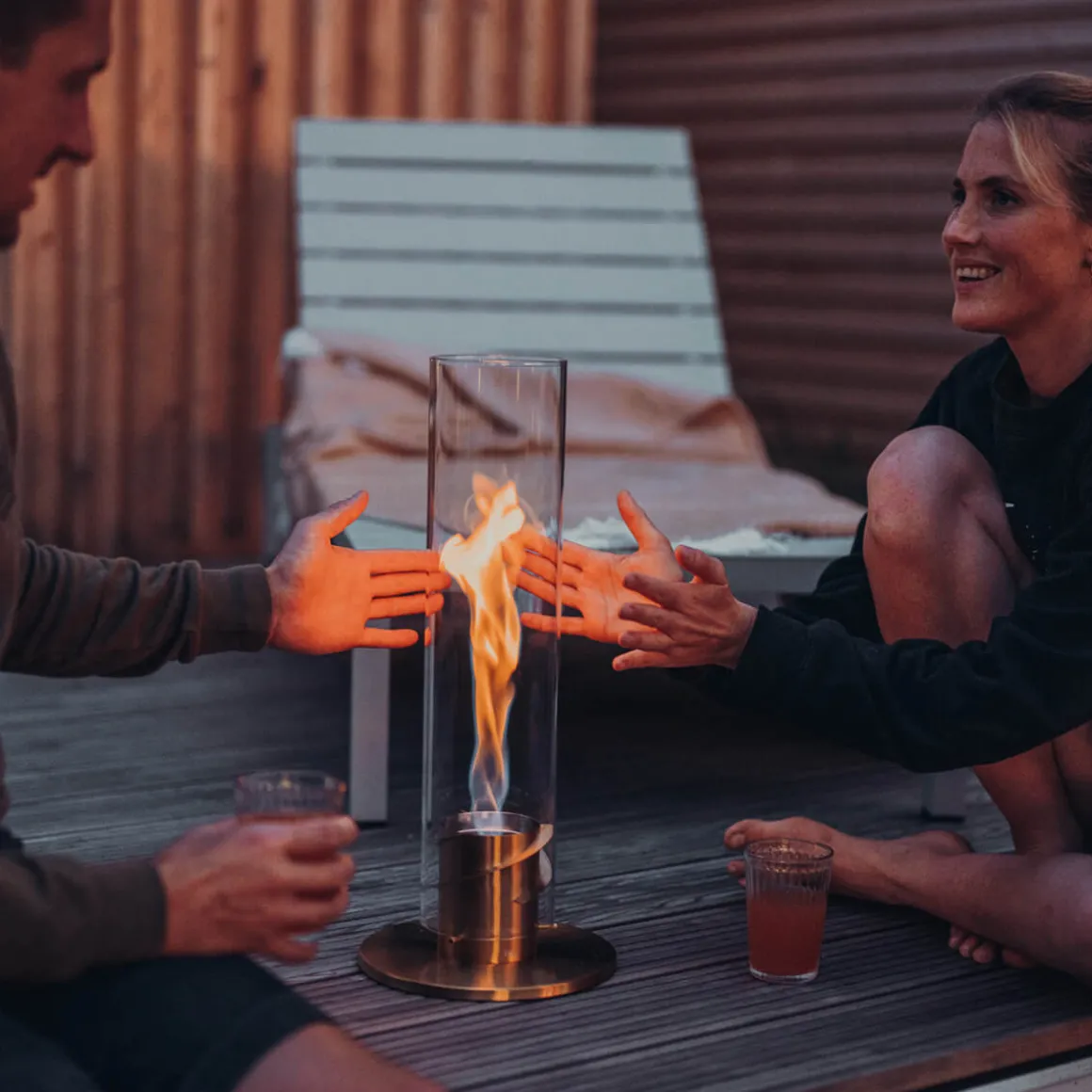 Höfats Spin 120 Tischfeuer & Windlicht, inkl. Bioethanol Brenngel