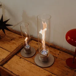 Höfats Spin 1200 Tischfeuer & Windlicht, inkl. Bioethanol Flüssig-Brennstoff
