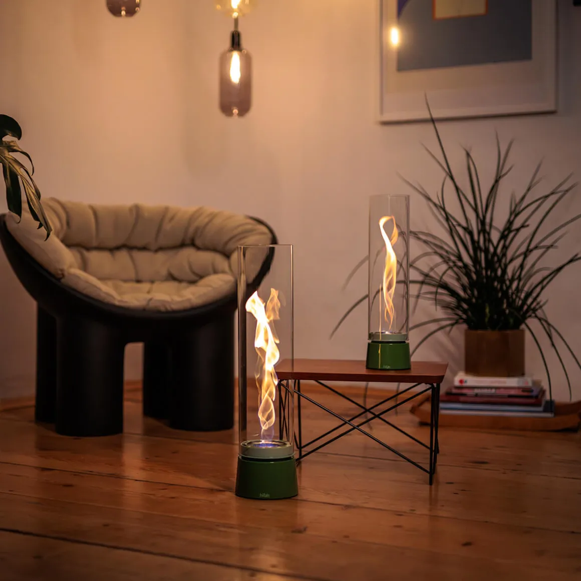 Höfats Spin air 1200 Tischfeuer & Windlicht, inkl. Bioethanol Flüssig-Brennstoff