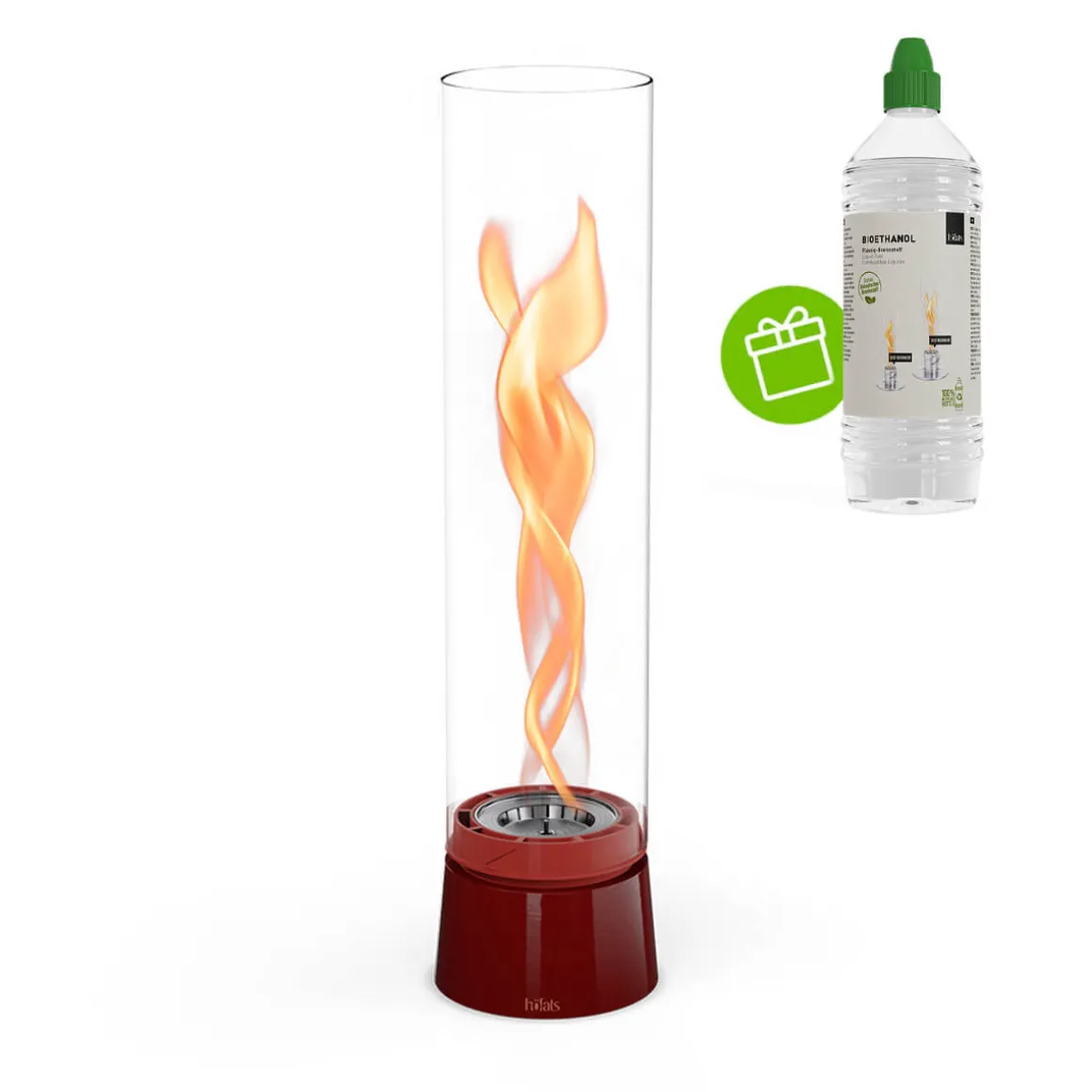 Höfats Spin air 1200 Tischfeuer & Windlicht, inkl. Bioethanol Flüssig-Brennstoff