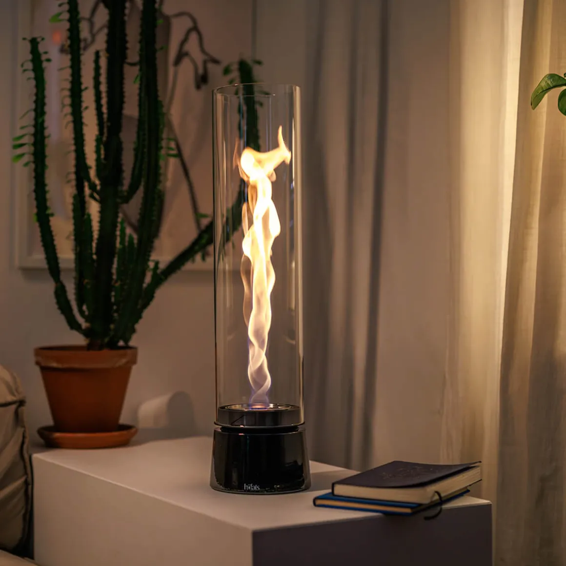 Höfats Spin air 1200 Tischfeuer & Windlicht, inkl. Bioethanol Flüssig-Brennstoff