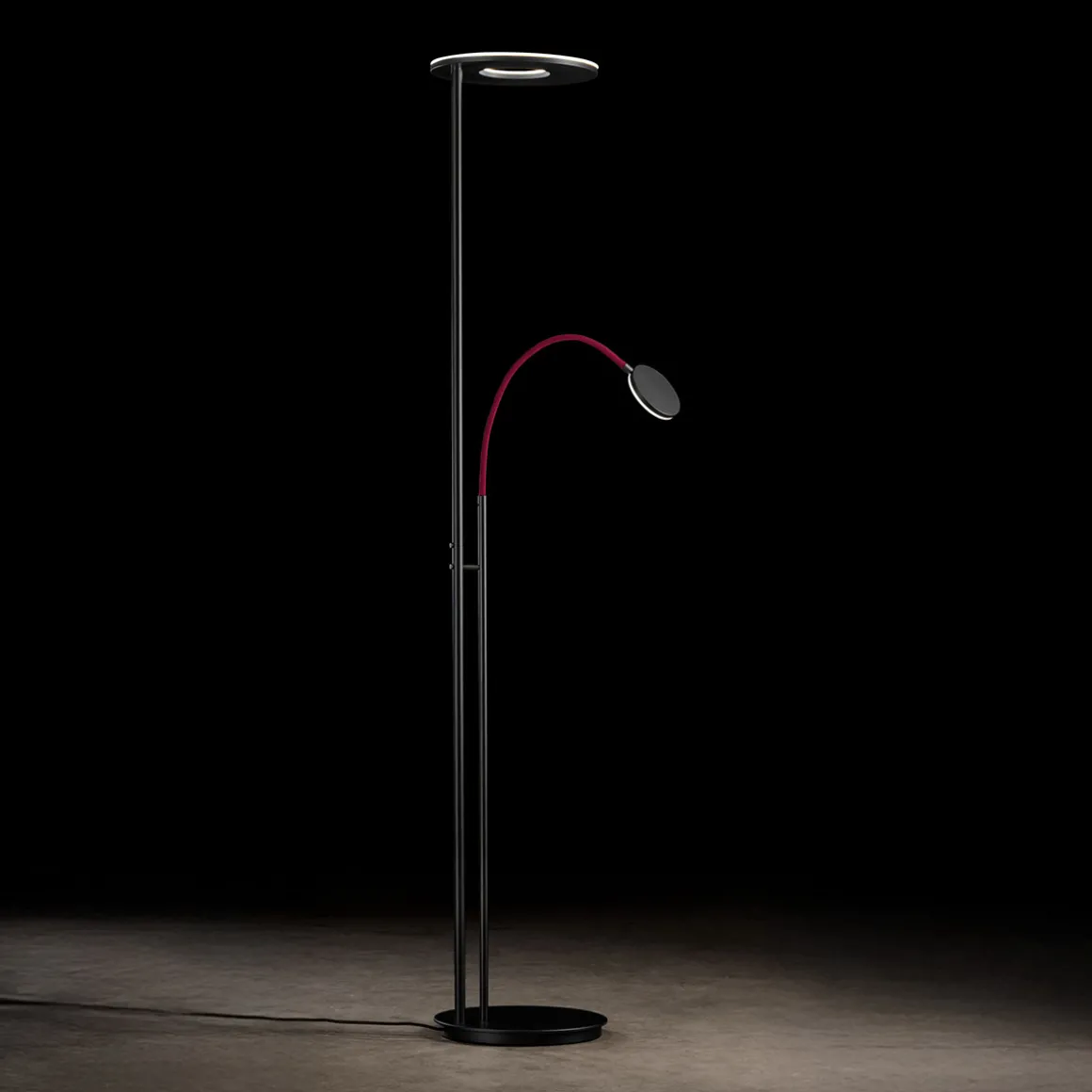 Holtkötter Leuchten Nova Flex LED Deckenfluter mit Lesearm