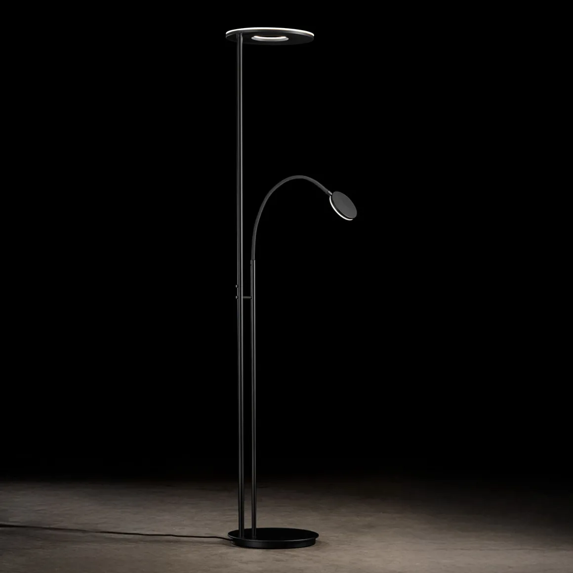 Holtkötter Leuchten Nova Flex LED Deckenfluter mit Lesearm