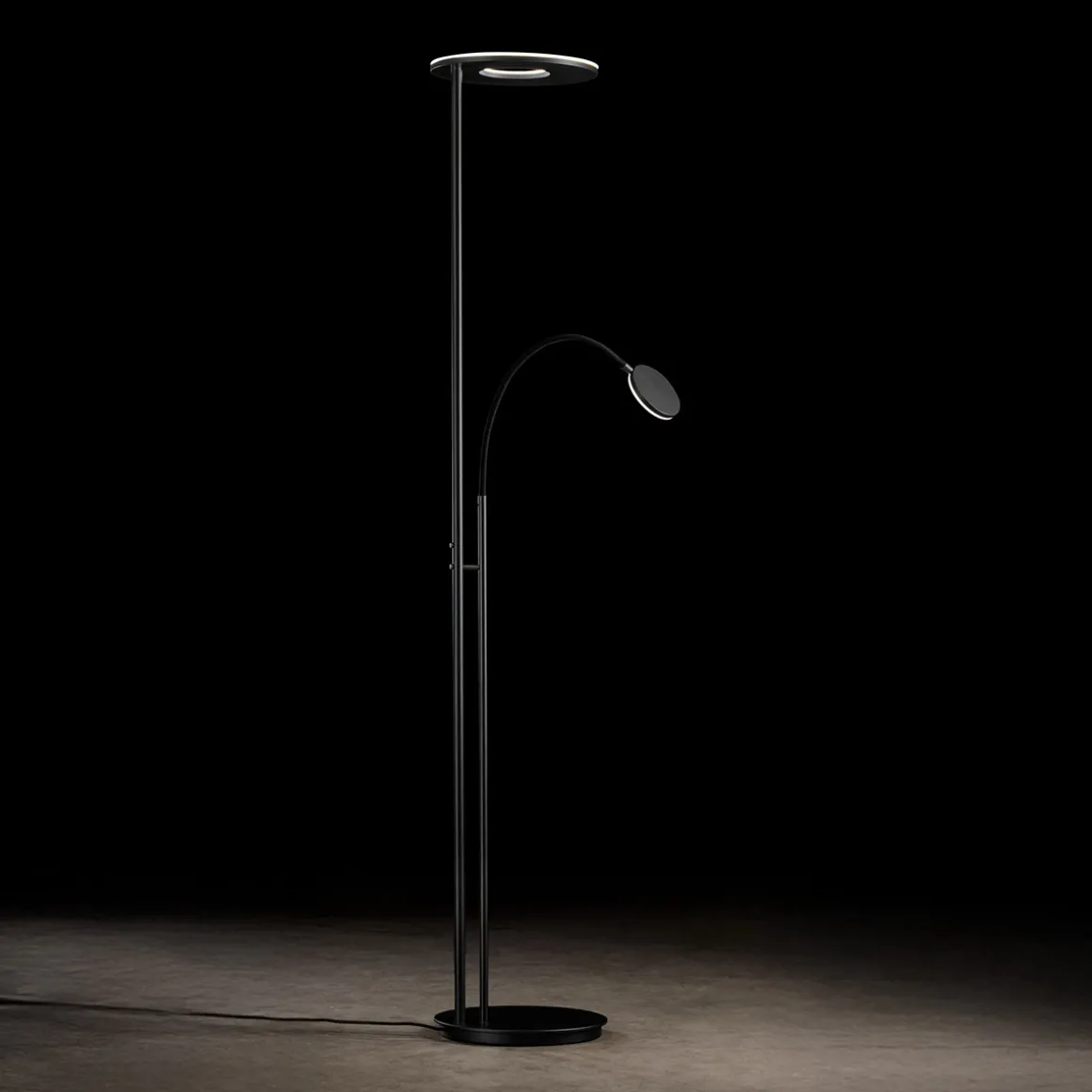 Holtkötter Leuchten Nova Flex LED Deckenfluter mit Lesearm