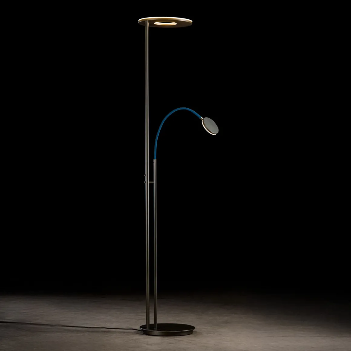 Holtkötter Leuchten Nova Flex LED Deckenfluter mit Lesearm