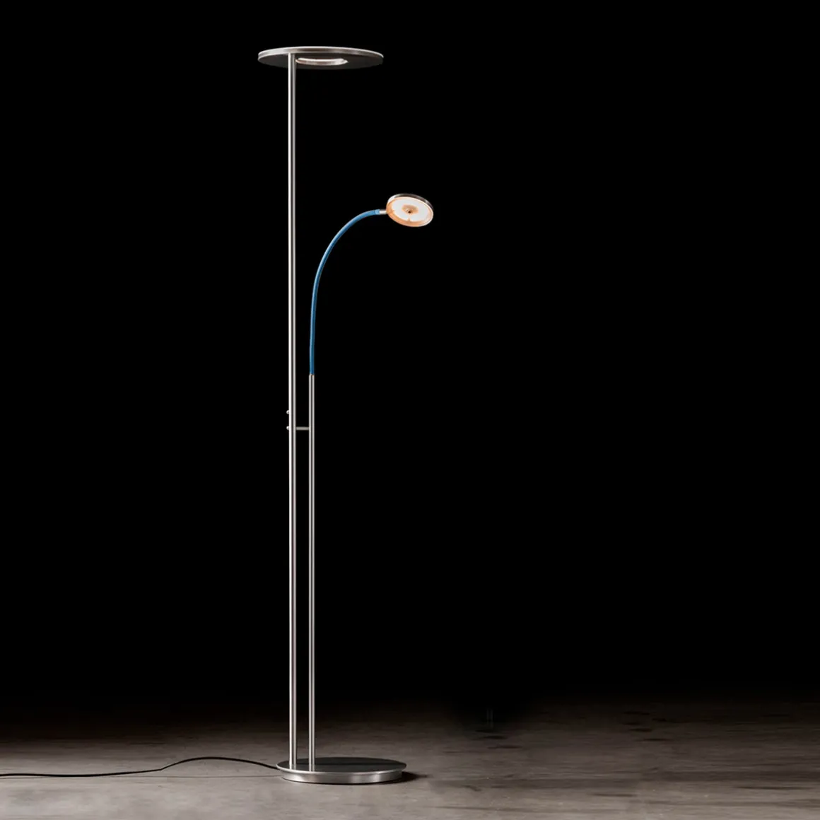 Holtkötter Leuchten Nova Flex LED Deckenfluter mit Lesearm