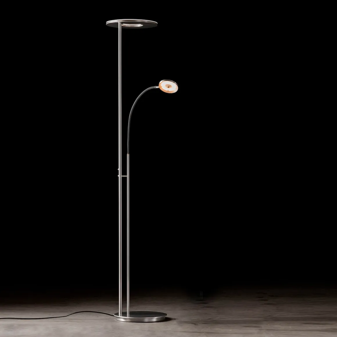 Holtkötter Leuchten Nova Flex LED Deckenfluter mit Lesearm