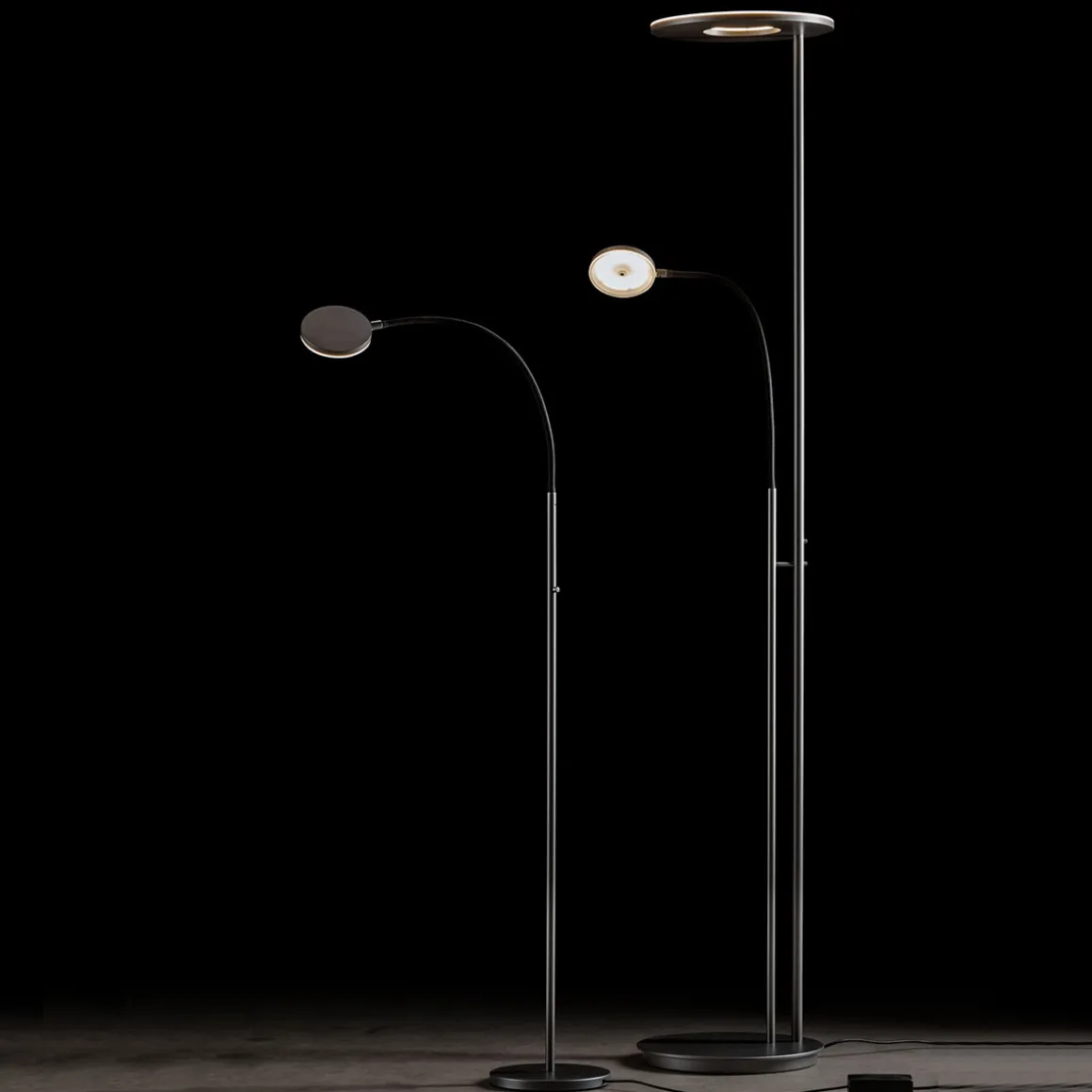 Holtkötter Leuchten Nova Flex LED Deckenfluter mit Lesearm