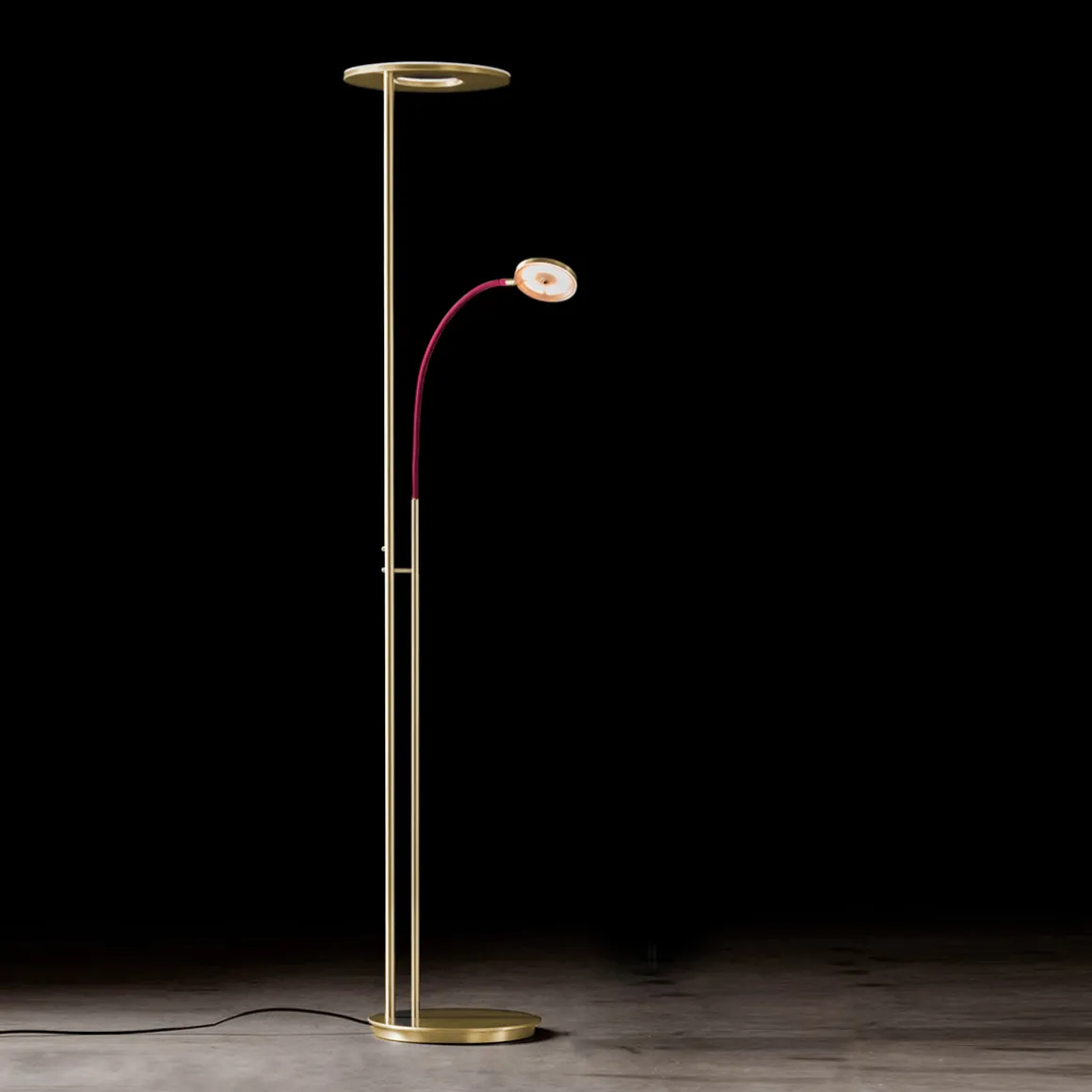 Holtkötter Leuchten Nova Flex LED Deckenfluter mit Lesearm