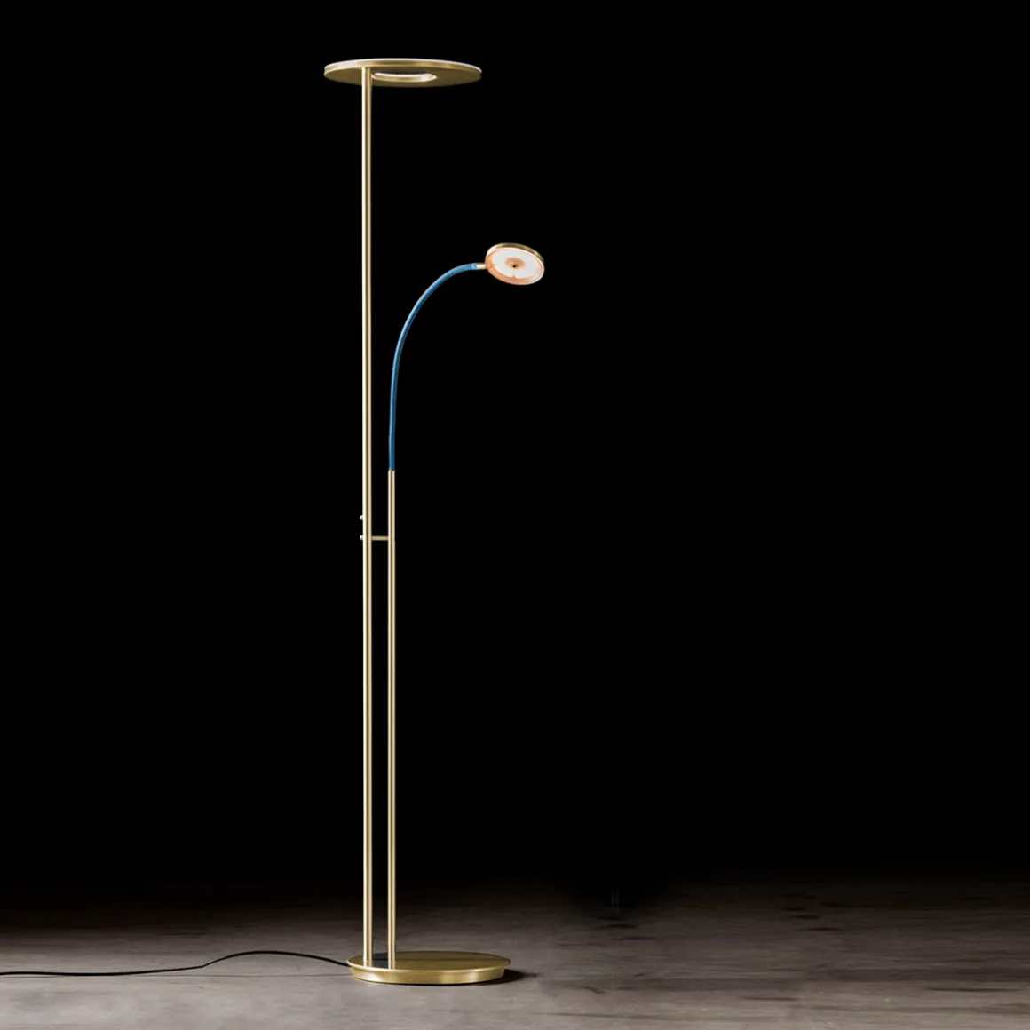 Holtkötter Leuchten Nova Flex LED Deckenfluter mit Lesearm