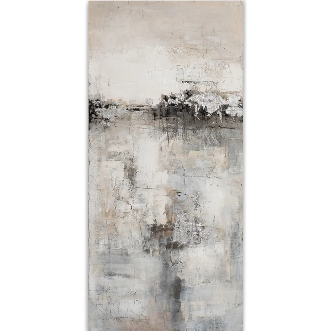 ImageLand Gemälde Abstrakte Welten in Grau und Silber, 150 x 70 cm