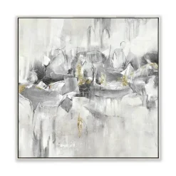 ImageLand Gemälde Moderne Farbmelodie in Weißgrau, 70 x 70 cm