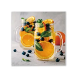 ImageLand Glasbild Digitaldruck Cocktail mit Orangen, 60 x 60 cm