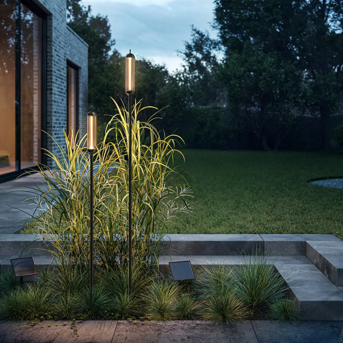 IP44.DE Reed solar LED Solarleuchte mit Erdspieß