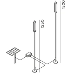 IP44.DE Reed solar set 2 x LED Erdspießleuchte mit Solarpanel