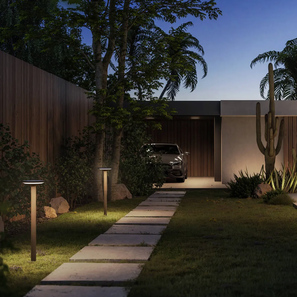 Klewe Keope Ground LED Akku-Solarleuchte mit Mast