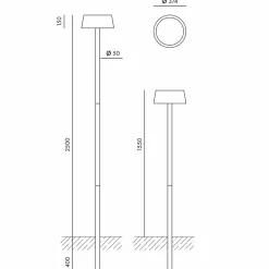 Klewe Sundress LED Akku-Solarleuchte mit Mast