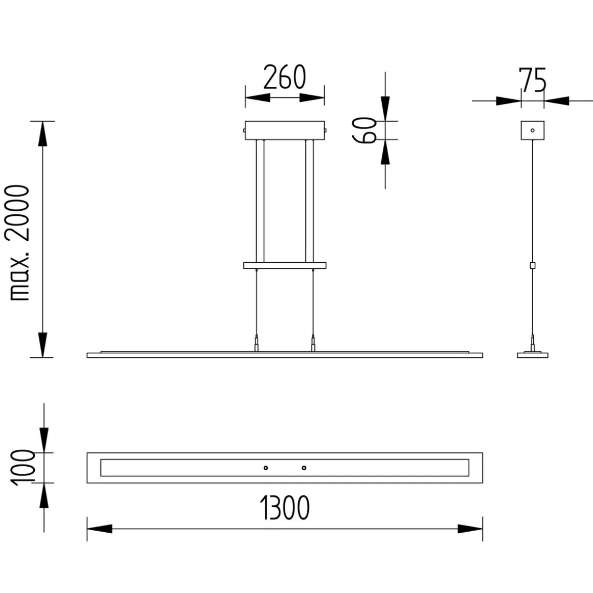 Knapstein Cleo-G 130 LED Pendelleuchte, Einzelstück