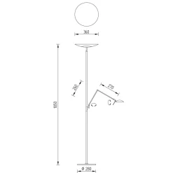 Knapstein Elsa-L LED Deckenfluter mit Lesearm