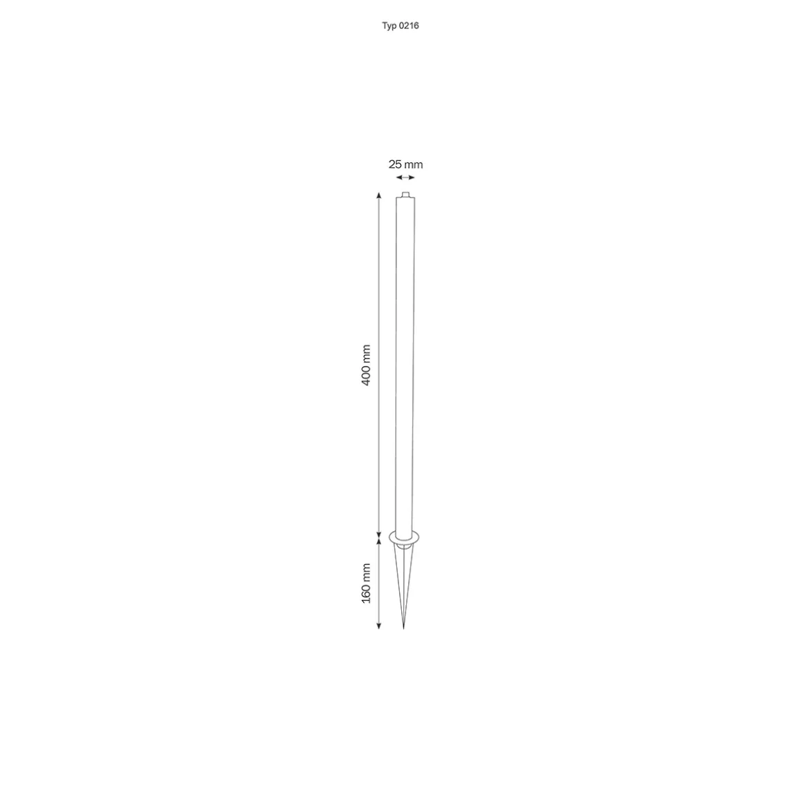 LCD Außenleuchten 0216 Erdspieß für den 5014 & 5018 LED Spießstrahler