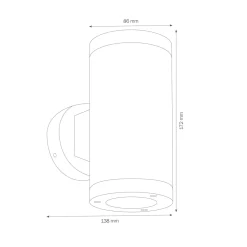 LCD Außenleuchten 1066 Up & Down LED Wandleuchte