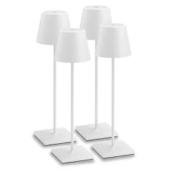 LCD Außenleuchten 4er Set Outdoor LED Akku-Tischleuchte