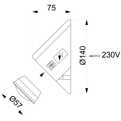 less 'n' more Mimix Beton LED Aufbaustrahler, Auslaufmodell