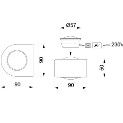 less 'n' more Mimix Beton LED Wandstrahler, 2-flg.